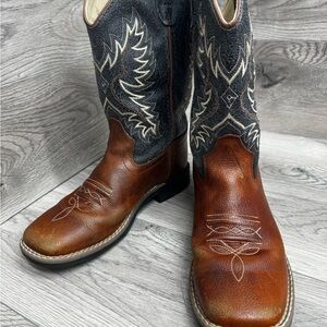 Big Boys Youth Western Cowboy Boots Leather Lower 3.0